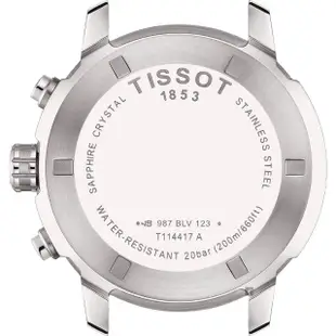 【TISSOT 天梭】T-Sport系列 PRC200 競速三眼計時手錶 送行動電源(T1144171104700)