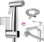 Handheld Bidet Sprayer for Toilet, Dual Mode Spray Head (Jet/Soft) Baby Cloth Diaper Sprayer Bidet with Faucet Dispenser, Hose and Hook Toilet or Wall Mount.