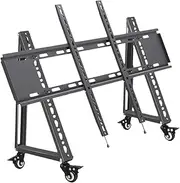 Folpus Low Height Mobile TV Stand, Floor Stand Monitor Cart, Mobile TV Mount Stand, Adjustable Angle, 55 inch to 85 inch