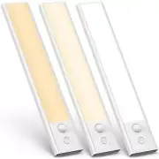 Under Cabinet Lights Motion Sensor Light Indoor 3 Light Colors 1800mAh USB-C ...