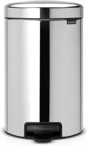 Newicon Pedal Bin 12L, Soft-Closure Rubbish Waste Bin, Removable Inner Bucket +