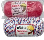 Bonnie Macrame Cord Raspberry USA 100 Yards Ea 6mm New Old Stock Craft