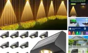 Solar Fence Lights Outdoor Waterproof High Brightness LED Spot Lens Deck