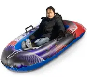 Inflatable Toboggan Snow Sled for Kids with Reinforced Side Handles.