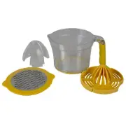 4 Piece Fruit Juicer with Measuring Cup Multi-Functional Grater, Egg Separator