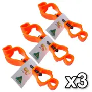 Sureguard Croc Grip Glove Clip Keeper PACK OF 3 Fluoro Orange Multi Purpose