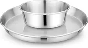 Bon aPetite Children's 304 Stainless Steel Dinnerware Set | 1 Stainless Plate (21 cm) and 1 Bowl (10 oz) | Matte Finish | 100% BPA Free | Non-Toxic | Dishwasher Safe