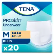 TENA ProSkin Plus Fully Breathable Absorbent Underwear Medium Pack Of 20