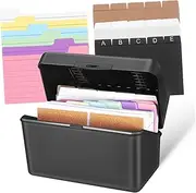 HOMSFOU Ruled Index Cards Flash Cards Organizer Binder Rings Case for Office Study Home