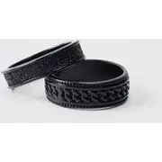 Mens 2 Pack Black Rings