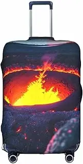 [HTTUP] Kilauea Volcano Print Practical Elastic Washable Travel Luggage Cover with Concealed Zipper for Suitcases, White, X-Large