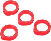 Useful Scissors Set by 4pcs Silicone Hairdressing Scissors Rings for Pet Grooming Red Color