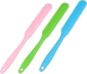 Outanaya 3Pcs Non Stick Wax Applicator Spatula Reusable Wax Scrapers for Home Salon Body Hair Removal Silicone Waxing Sticks with Long Handle for Easy Use