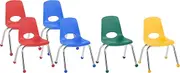 Factory Direct Partners - 10361-AS -10361 FDP 12" School Stack Chair, Stacking Student Chairs with Chromed Steel Legs and Ball Glides - Assorted Colors (6-Pack)