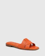 Docker Golden Orange Embossed Leather Slide