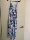 BNWT Womens "Angel Biba" Floral Maxi Dress with Front Split. Size 8