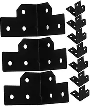Homoyoyo 12pcs Bag Corner Electroplating Furniture T Shaped Corner Protectors Table Corner Protector Metal Corner Brackets Dust Corners for Stairs Triangle Guard Black Iron