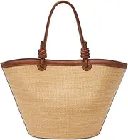 [FOSSIL] Women's Brown Straw Summer Tote Bag