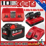 For Milwaukee for M18 Battery Lithium XC 9.0Ah 8.0Ah 48-11-1852 / Dual Charger