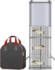 Fishing Trap | Square Crawdad Trap,Thickened Minnow Basket Guard Crawfish Net Bag for River Aquarium Saltwater Freshwater Crab Shrimp Turtle Daily Use Beginners