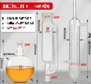 lab glassware Soxhlet extractor set kit 1000ml snake condenser #60 29/32