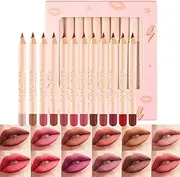 Matte Lipliners Set,12 Mulyifunctional Lip Liner Stick Make Up Kits for Girls Girlfrineds Wives Grandmothers Mothers Daughters Nurses Policewomen