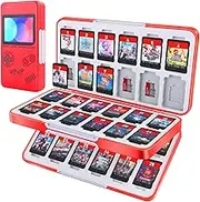 MOSAHOLL Switch Game Card Case Holder - Portable Game Organizer Traveler Gift Accessories with 48 Cartridge Slots and 24 Micro SD Card Storage, Magnetic Closure, Protective Hard Shell and Soft Lining