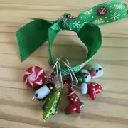 STOCKING STUFFER FUN CHRISTMAS Wine Glass Charm rings Set Of 6