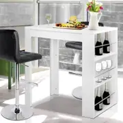 Artiss Bar Table 3-tier Storage Shelves White