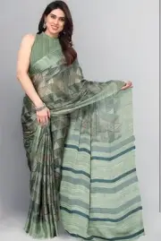 MIRCHI FASHION Women's Chiffon Geometric Printed Saree with Blouse Piece