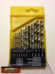 M00940 MOREZMORE Set 13 HSS Drill Bits 1.5-6.5mm Wood Plastic Metal Tool