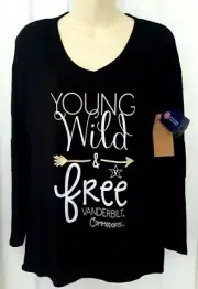 VANDERBILT COMMODORES Womens Top Medium Young Wild Free Stretchy Lightweight