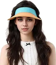 [AHQKCRF] Summer Sun Beach Hats for Women Foldable Fashion Visor Hats with UV Protection Packable Floppy Hats for Travel
