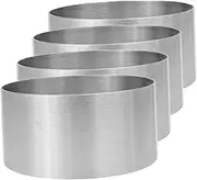 ASAKKURA 4Pcs Stainless Steel Cake Mould Set Kitchen Cake Rings for Decorating for Mousse Pastries and Cookies Versatile Baking Tools for Home Chefs