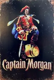 Captain Morgan Metal Wall Sign 12" x 8"