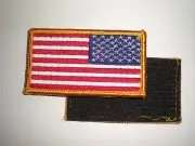 US MILITARY RIGHT SHOULDER FLAG PATCH WITH HOOK AND LOOP REVERSE