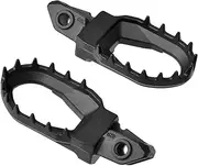 ZETA Racing KTM/HUSQVARNA MAX Foot Pegs, Black, Front and Rear Width: 2.4 inches (60 mm), Asymmetric Design, Emphasis on Mud Drain, High Strength, Motocross, Mad, Stability, Meets MFJ Domestic