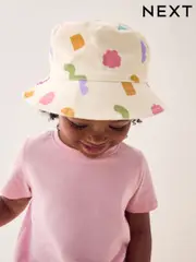 Cream/Pink/Green Bucket Printed Hat (3mths-16yrs) (AK1452) | $8 - $12