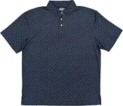 [Ben Hogan] Mens Blue Neat Short Sleeve Performance Golf Polo Shirt