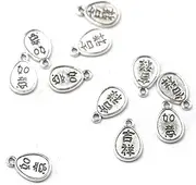 [NUOBESTY] 50pcs Alloy Pendant Charm Fashion Jewelry Word Jewelry Charm Keychain Making Charm Bracelet Hole Pendant Charm Necklace Bracelet Finding Pendant Charm Bracelet Keychain Bracelet