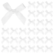 50-Pack Mini Craft Ribbon Bow 1.6x1.6 Inch for Craft DIY[Pure White]
