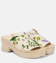 [Loewe] Loewe Paula's Ibiza Petal 80 platform mules AU 10 white