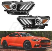 Headlights Pair For 2015 2016 2017 Ford Mustang HID/Xenon W/LED DRL LH+RH 15-17 (for: Ford)