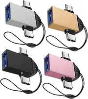 KOMBIUDA 4pcs USB C to USB Adapter Portable C to USB 3.0 OTG Converter Dual Connector USB Adapter for -c Devices Fast Data Transfer