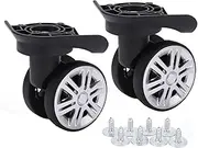 PerGar Suitcase Caster, Luggage Wheels Replacement, 1 Pair Luggage Swivel Wheels, Suitcase Swivel Casters, Luggage Travel Suitcase Wheels Repalcement Mute Double Row Wheels
