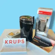 Vintage New Krups Black F203 Fast Touch Coffee Mill Grinder 160 Watts