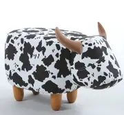 Kids Ottoman Foot Shoes Stool Cow Chair Rest Seat AU Stock - Large Dairy Cattle