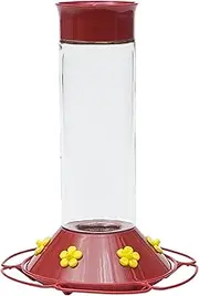 Perky-Pet 209B-1SR Our Best Glass Hummingbird Feeder with Perches, Built-in Ant Moat and Bee Guards - 30 oz Outdoor Garden Décor Hummingbird Feeder