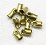 End Caps for Kumihimo, Bead Crochet, Beaded Ropes, Leather and Cord-Brass-10 pcs
