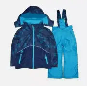 XMTN GIRLS WINTER COAT&BIB PANT SET SKI/BORDER SNOWSUIT(BLUE FLORAL M 10/12)NWT
